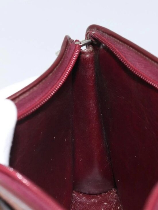 Christian Dior Trotter Canvas Shoulder Bag Red Gold